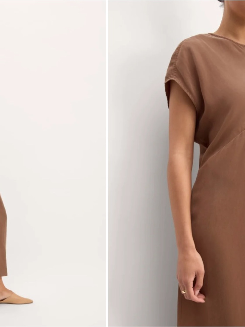 Everlane Brown Cap-Sleeve Maxi Dress - Picture 3 of 6